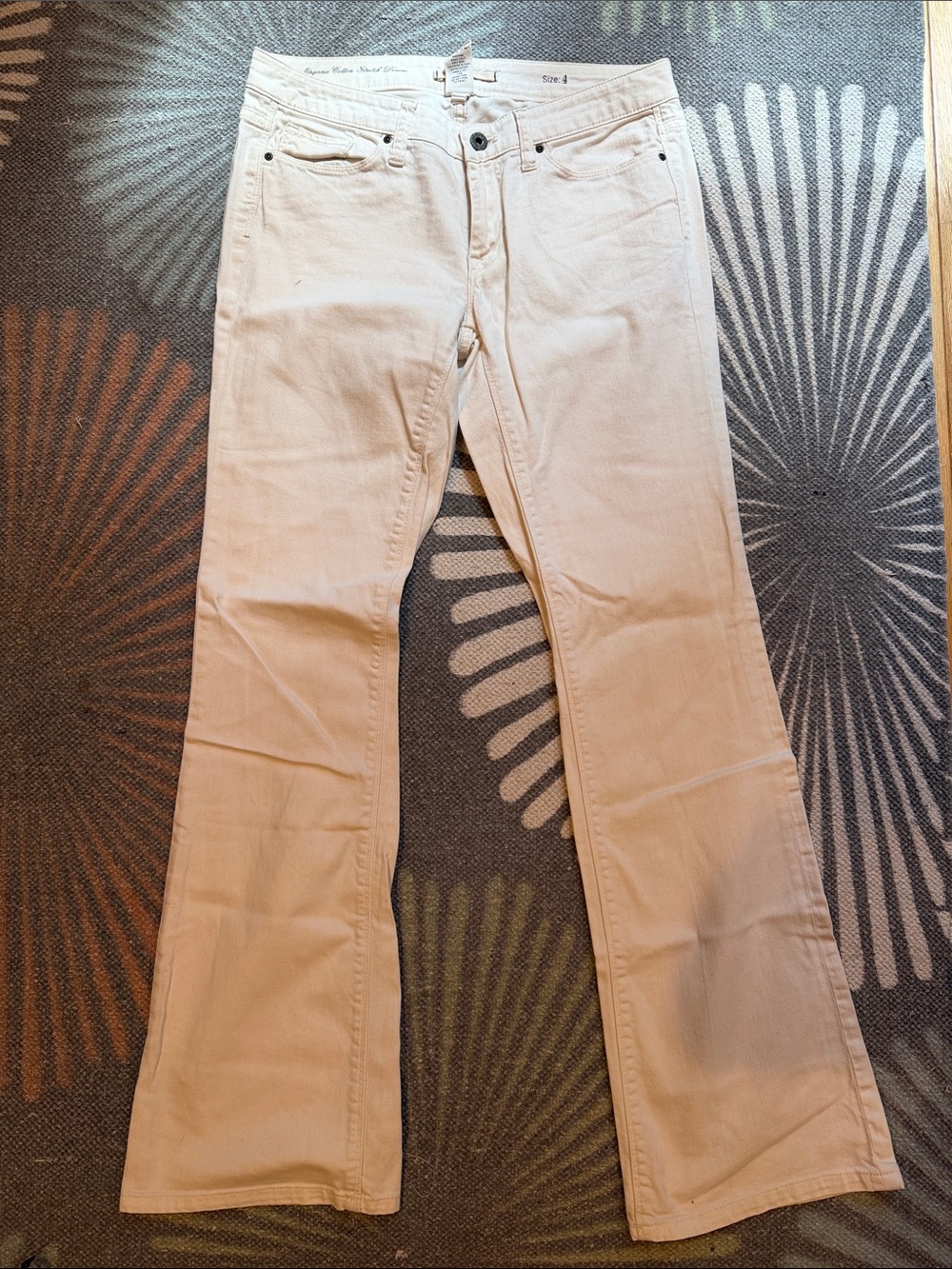 GAP Women's Wide-Leg Jeans in Light Cream SIZE 4